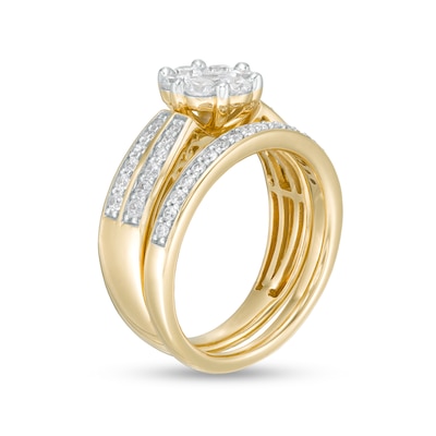 0.95 CT. T.W. Composite Diamond Bridal Set in 14K Gold