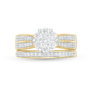 0.95 CT. T.W. Composite Diamond Bridal Set in 14K Gold