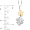 Enchanted Disney Moana 0.145 CT. T.W. Diamond Double Leaf Pendant in Sterling Silver and 10K Gold - 19"