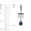 Enchanted Disney Villains Ursula Amethyst and 0.145 CT. T.W. Black Diamond Drop Earrings in Sterling Silver