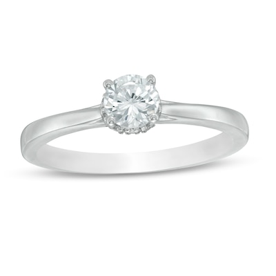 0.45 CT. T.W. Diamond Solitaire Split Shank Engagement Ring in 10K White Gold