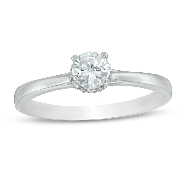 0.45 CT. T.W. Diamond Solitaire Split Shank Engagement Ring in 10K White Gold|Peoples Jewellers