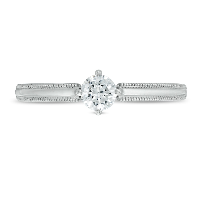 0.37 CT. T.W. Diamond Solitaire Vintage-Style Engagement Ring in 10K White Gold