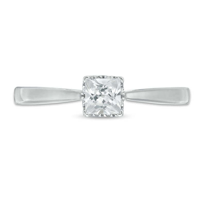 0.37 CT. T.W. Princess-Cut Diamond Solitaire Tapered Shank Engagement Ring in 10K White Gold|Peoples Jewellers