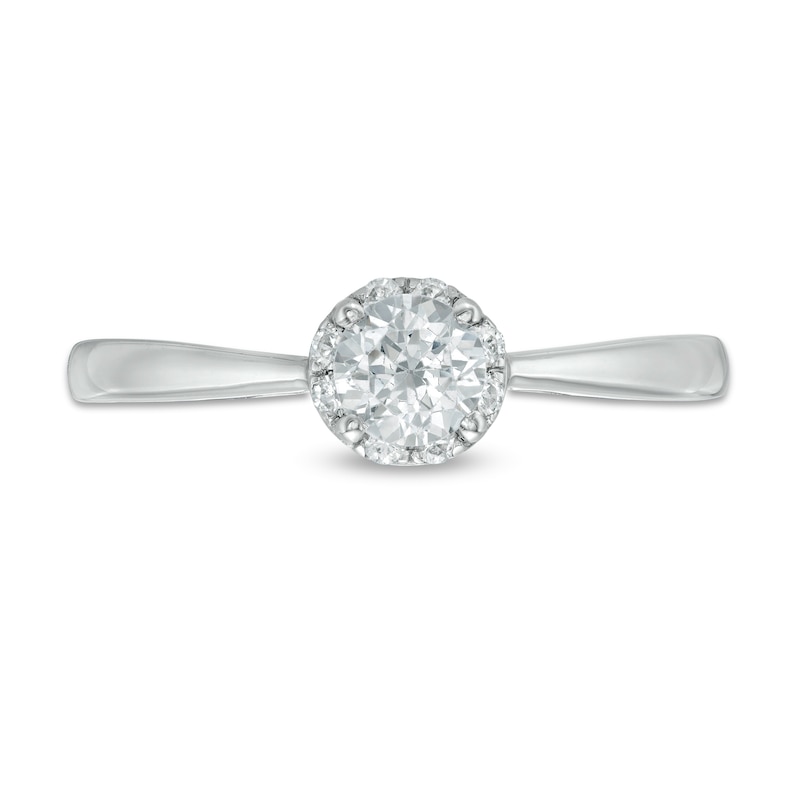 0.37 CT. T.W. Diamond Frame with Tapered Shank Engagement Ring in 10K White Gold