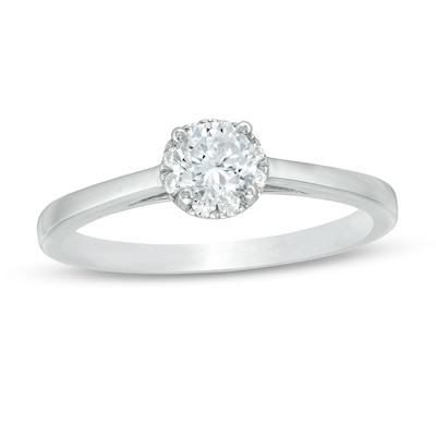 0.37 CT. T.W. Diamond Frame Engagement Ring in 10K White Gold