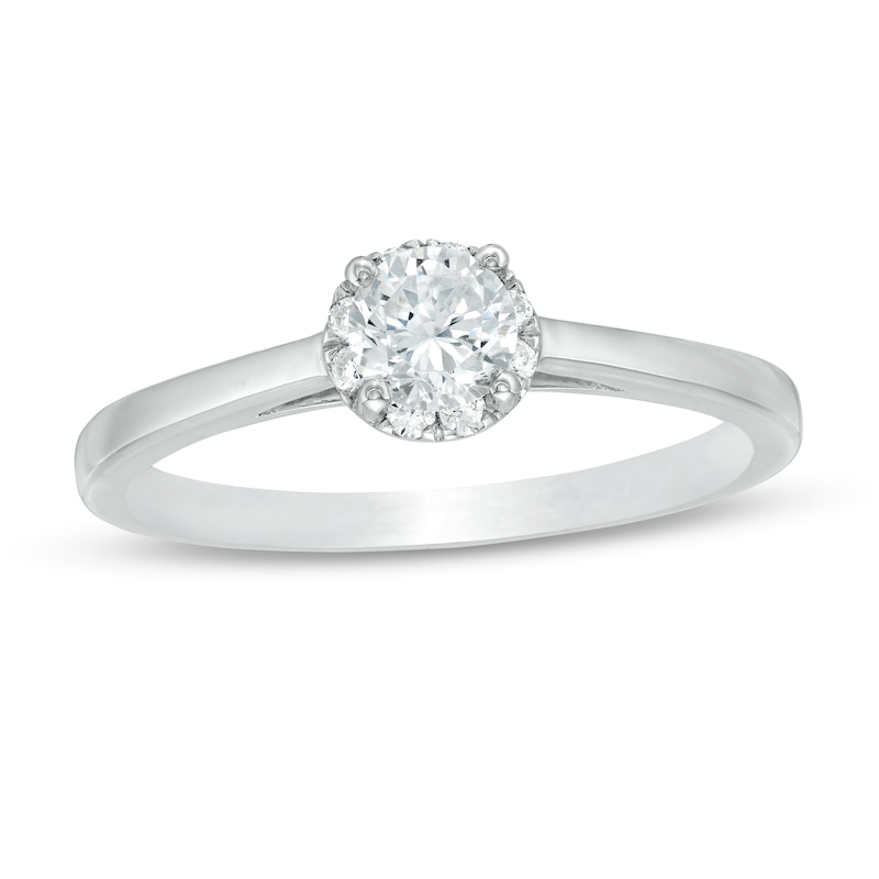 0.37 CT. T.W. Diamond Frame Engagement Ring in 10K White Gold|Peoples Jewellers
