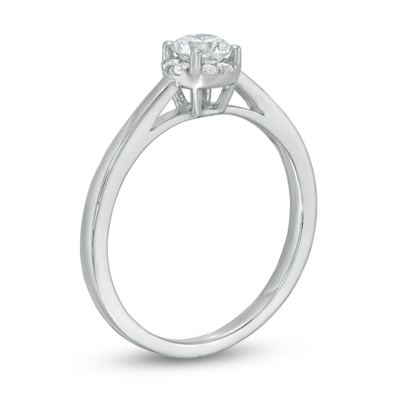 0.37 CT. T.W. Diamond Frame Engagement Ring in 10K White Gold