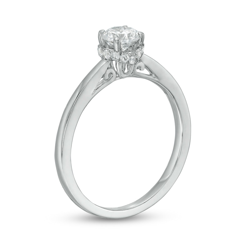 0.45 CT. T.W. Diamond Solitaire Framed Setting Frame Engagement Ring in 10K White Gold