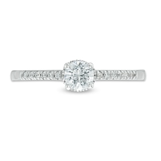 0.37 CT. T.W. Diamond Framed Setting Engagement Ring in 10K White Gold