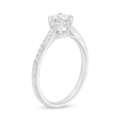 0.37 CT. T.W. Diamond Hidden Frame Engagement Ring in 10K White Gold