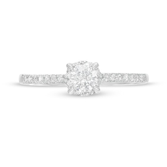 0.37 CT. T.W. Diamond Hidden Frame Engagement Ring in 10K White Gold