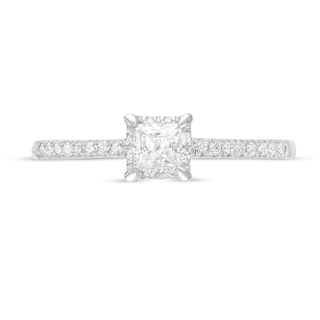 0.37 CT. T.W. Princess-Cut Diamond Hidden Frame Engagement Ring in 10K White Gold