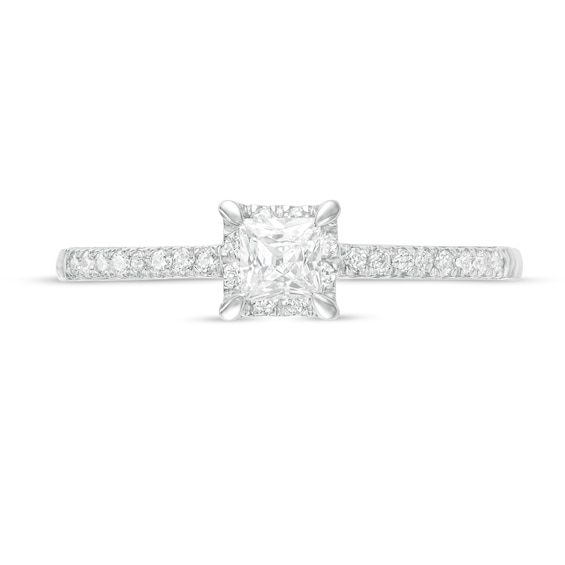 0.37 CT. T.W. Princess-Cut Diamond Hidden Frame Engagement Ring in 10K White Gold