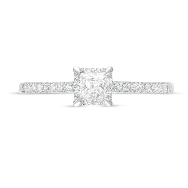 0.37 CT. T.W. Princess-Cut Diamond Hidden Frame Engagement Ring in 10K White Gold