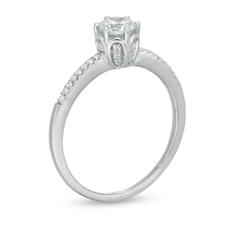 0.45 CT. T.W. Diamond Scalloped Setting Engagement Ring in 10K White Gold