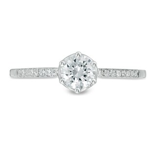 0.45 CT. T.W. Diamond Scalloped Setting Engagement Ring in 10K White Gold