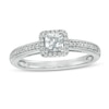 0.45 CT. T.W. Princess-Cut Diamond Cushion Frame Engagement Ring in 10K White Gold