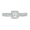 0.45 CT. T.W. Princess-Cut Diamond Cushion Frame Engagement Ring in 10K White Gold