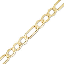 6.5mm Figaro Chain Bracelet in Hollow 10K Gold - 8.5&quot;