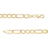 Thumbnail Image 2 of 6.5mm Figaro Chain Bracelet in Hollow 10K Gold - 8.5"