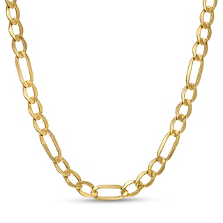 6.5mm Figaro Chain Necklace in Hollow 10K Gold - 22"