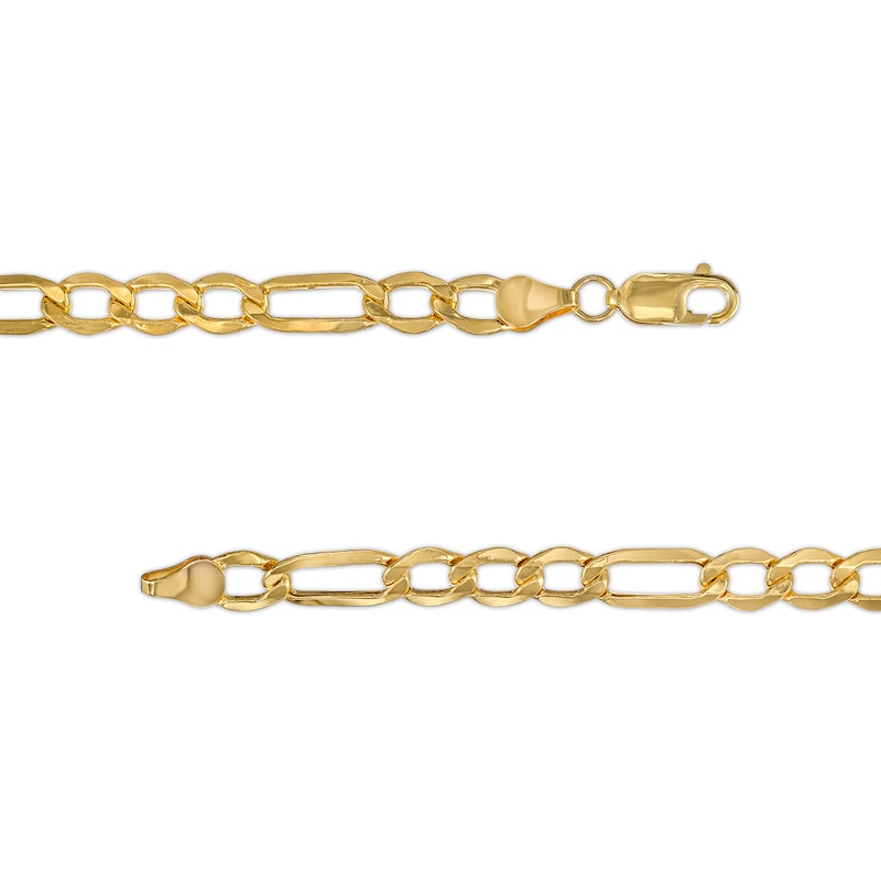 6.5mm Figaro Chain Necklace in Hollow 10K Gold - 22"