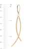 Diamond-Cut Curved Crossover Drop Earrings in 10K Gold