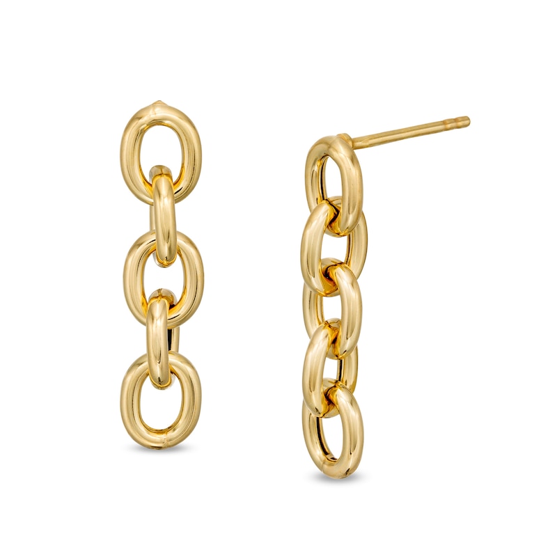Chain Link Drop Earrings in 10K Gold|Peoples Jewellers