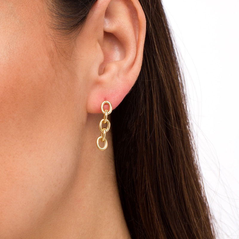 Chain Link Drop Earrings in 10K Gold|Peoples Jewellers