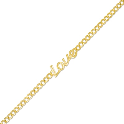 "Love" Script Bracelet in 10K Gold – 7.5"