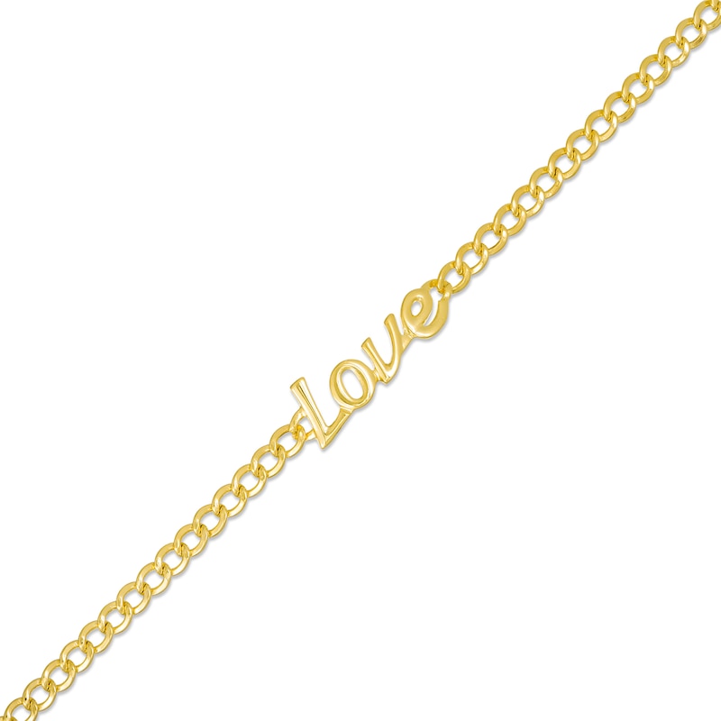 "Love" Script Bracelet in 10K Gold – 7.5"|Peoples Jewellers