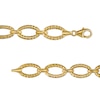 Thumbnail Image 2 of 8.75mm Diamond-Cut Oval Link Chain Bracelet in Hollow 10K Gold - 7.5"