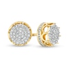 Thumbnail Image 0 of Men's 0.13 CT. T.W. Multi-Diamond Frame Crown Stud Earrings in 10K Gold