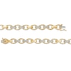 Thumbnail Image 2 of Men's 0.33 CT. T.W. Diamond Open Oval and Bamboo Link Bracelet in 10K Gold - 8.5"