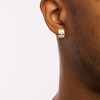 Thumbnail Image 1 of Men's 0.04 CT. T.W. Diamond Cross Huggie Hoop Earrings in 10K Gold