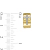 Thumbnail Image 2 of Men's 0.04 CT. T.W. Diamond Cross Huggie Hoop Earrings in 10K Gold