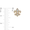 Thumbnail Image 2 of Men's 0.085 CT. T.W. Diamond Milgrain Fleur-de-Lis Stud Earrings in 10K Gold