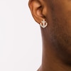 Thumbnail Image 1 of Men's 0.145 CT. T.W. Diamond Anchor Stud Earrings in 10K Gold