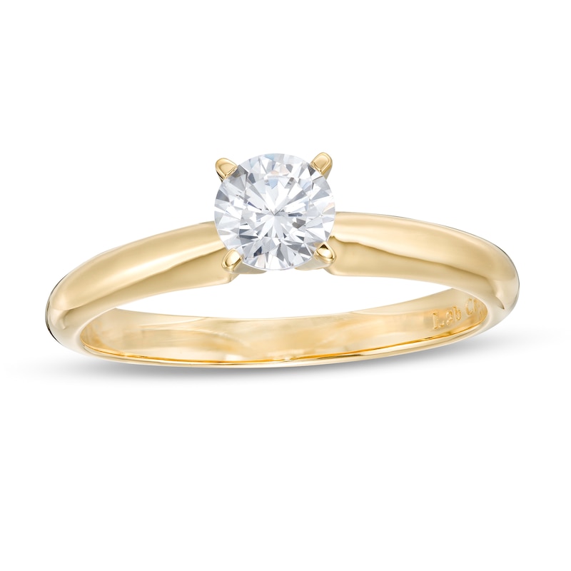 CT. Certified Lab-Created Diamond Solitaire Engagement Ring in 14K Gold (F/SI2)|Peoples Jewellers