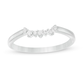 0.10 CT. T.W. Diamond Contour Wedding Band in 14K White Gold