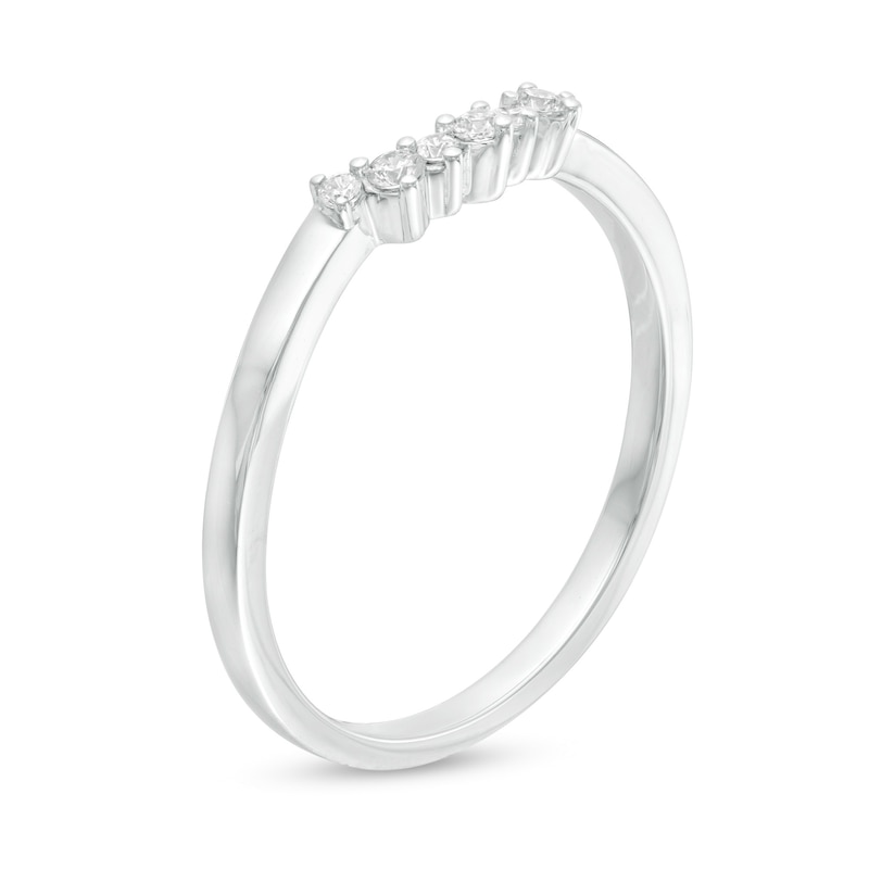0.10 CT. T.W. Diamond Contour Wedding Band in 14K White Gold|Peoples Jewellers