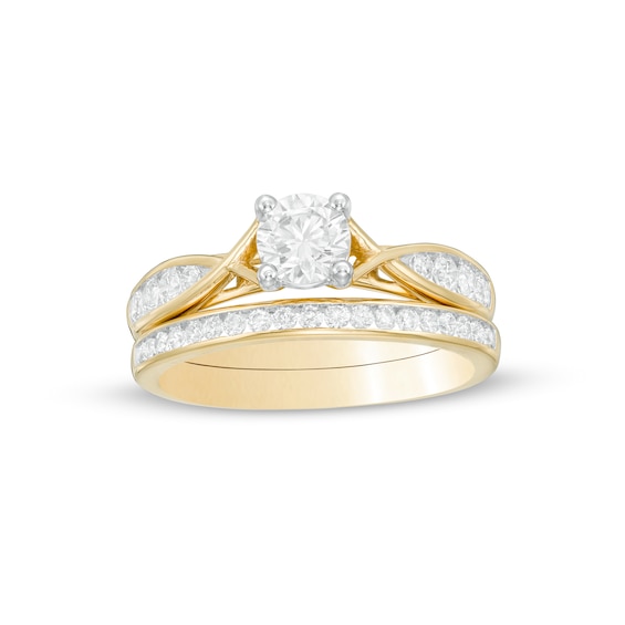 0.95 CT. T.W. Diamond Crossover Bridal Set in 14K Gold