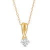 Thumbnail Image 0 of 0.18 CT. Diamond Solitaire Swirl Pendant in 14K Gold (I/I2)