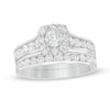 2.00 CT. T.W. Certified Canadian Diamond Cushion Frame Bridal Set in 14K White Gold (I/I2)