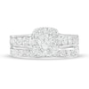 2.00 CT. T.W. Certified Canadian Diamond Cushion Frame Bridal Set in 14K White Gold (I/I2)