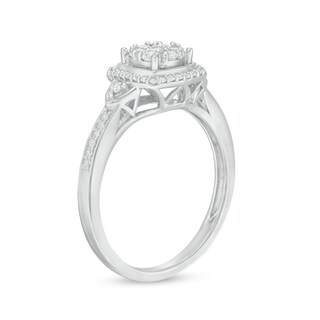 0.33 CT. T.W. Composite Diamond Frame Engagement Ring in 10K White Gold