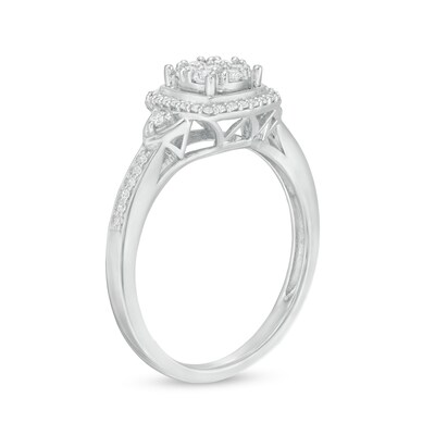 0.33 CT. T.W. Composite Diamond Frame Engagement Ring in 10K White Gold