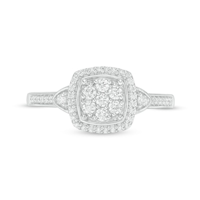 0.33 CT. T.W. Composite Diamond Frame Engagement Ring in 10K White Gold