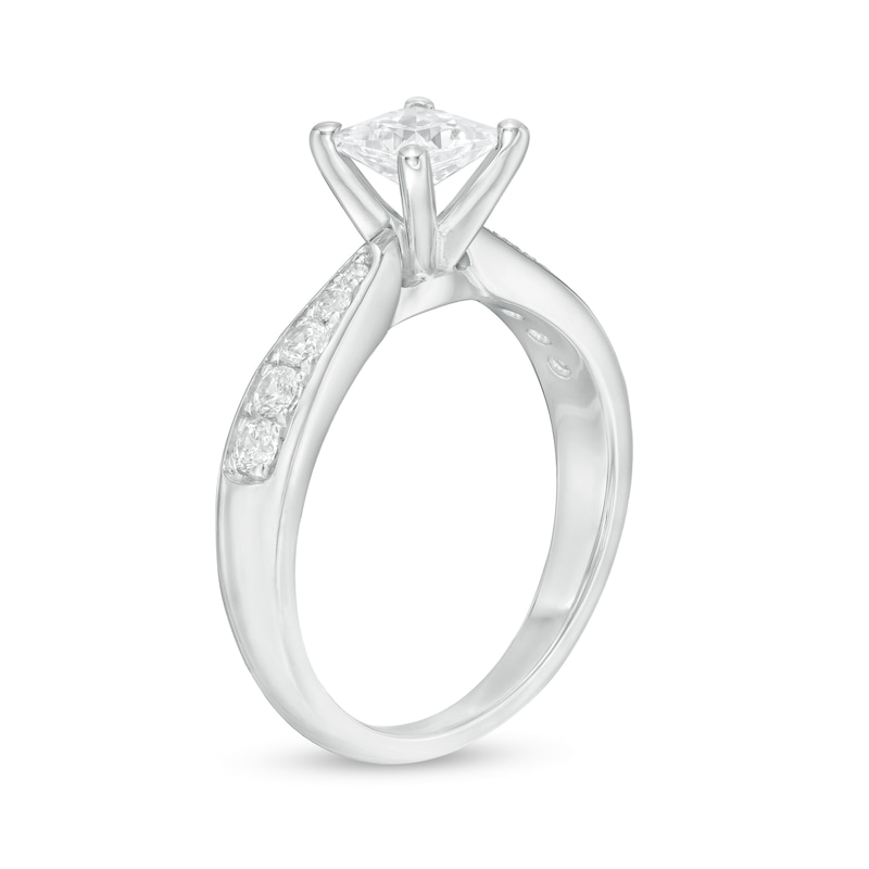 1.00 CT. T.W. Princess-Cut Diamond Engagement Ring in 14K White Gold|Peoples Jewellers